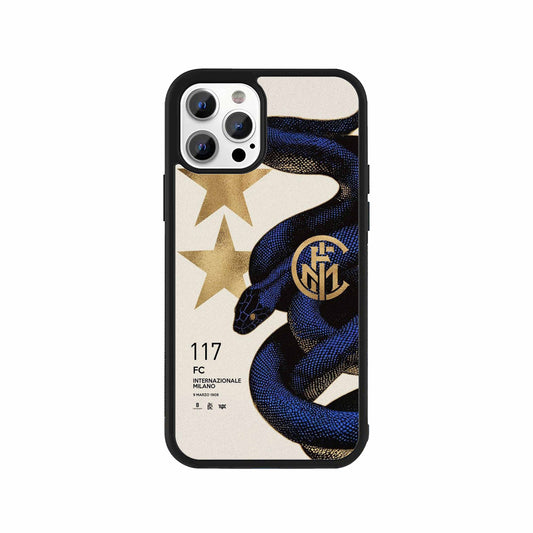 Inter Milan Snake Crest Phone Case – Black & Gold protective football-themed mobile cover by Stick-On