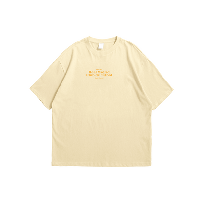 Real Madrid Drop Shoulder Oversized Tee – Cream