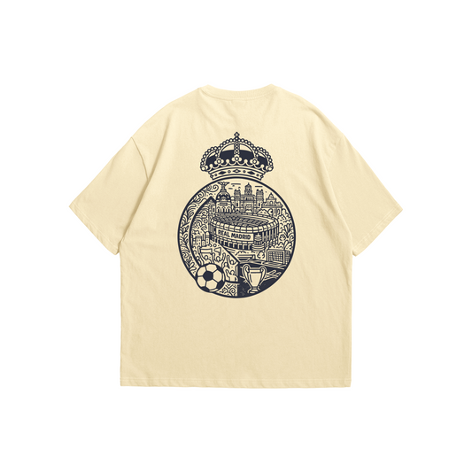 Real Madrid Drop Shoulder Oversized Tee – Cream