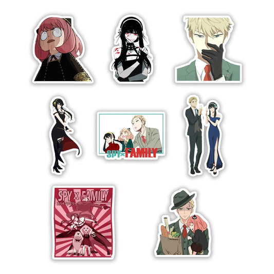 Spy x Family Sticker Pack – Loid, Yor, Anya Forger anime stickers, Stick-On Secret Mission Collection