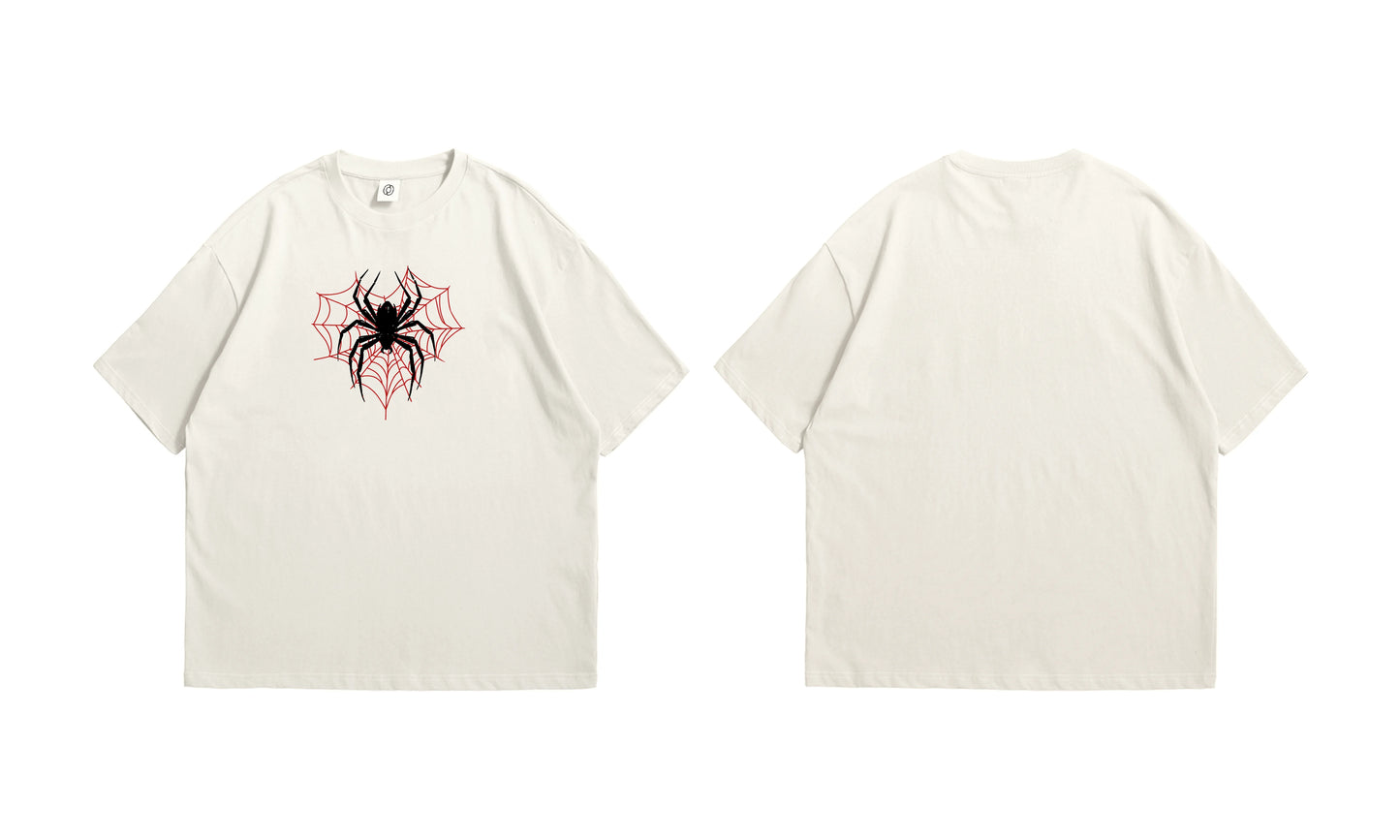 Crimson Web Spider Oversized T-Shirt - Off-White