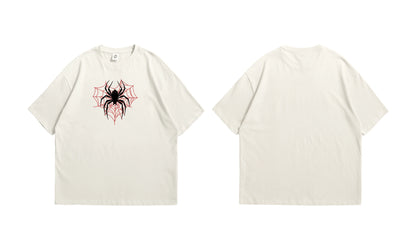 Crimson Web Spider Oversized T-Shirt - Off-White