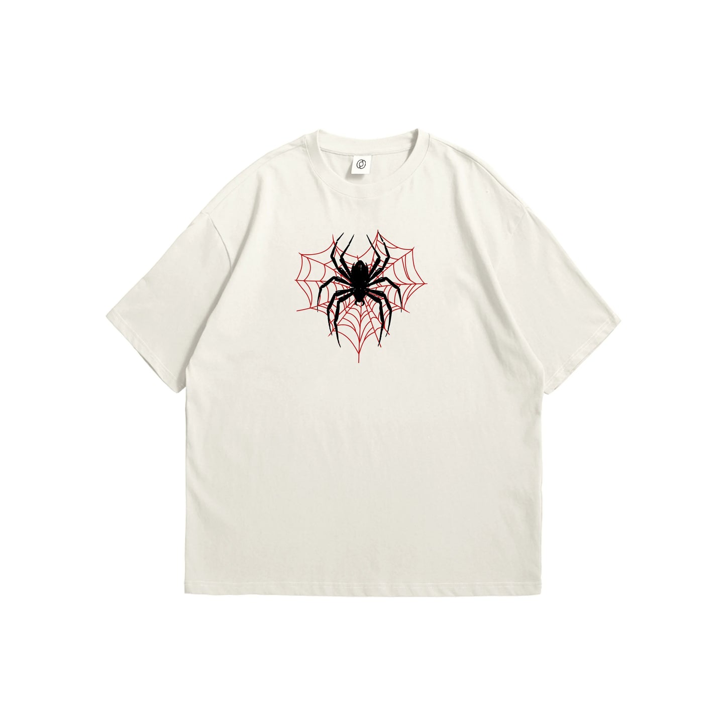 Crimson Web Spider Oversized T-Shirt - Off-White